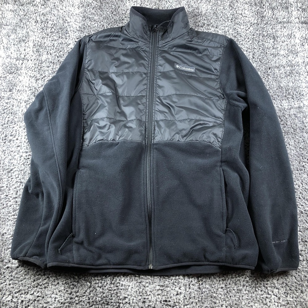 Columbia Jacket Mens Medium Black Omni-Heat Quilted Insulated Full Zip Outdoor - Picture 2 of 10
